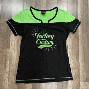 Harley Davidson Biker motorcycle core green black tee shirt custom reno Nevada L
